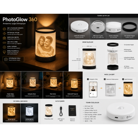 PhotoGlow 360 Gece Lambası