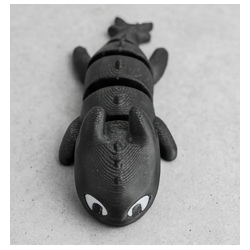 Eklemli Hareketli Ejderha Figürü Siyah & Beyaz | 3D Baskı Fantastik Figür