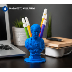 DeskLegends Roma İmparatoru Sezar Kalemlik | Dekoratif Organizer