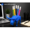 Güç Sembolü Boğa 3D Baskı Kalemlik – Masaüstü Organizer